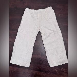 Women’s size 10 White 100% Linen Trousers